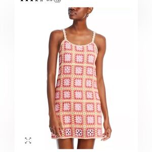 Aqua Bloomingdales Crochet Mini Dress